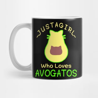 Just a Girl Who Loves Avocados Avocado Cat Vegan Mug